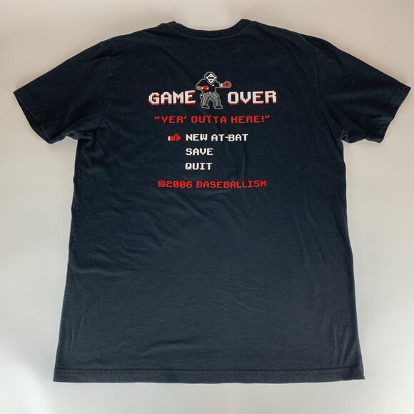 Baseballism Black Punch Out Short Sleeve Crewneck Shirt Mens XL - Picture 1 of 5